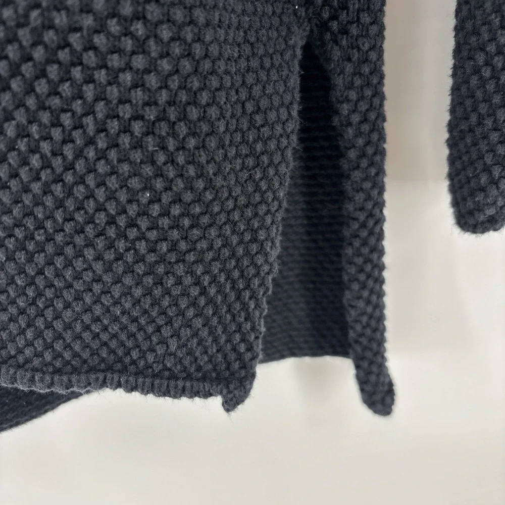 FP Beach Free People Hailee Sweater‎ Women's Medium Black Waffle Knit Oversized